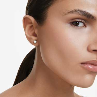 Eternity stud earring, Lab-grown diamonds 0.5 ct tw,  Single, Round shape, 14K white gold - Swarovski, 5725105