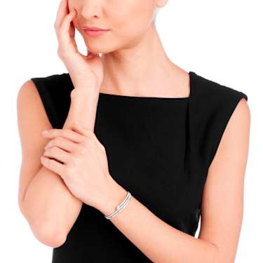 Bangle, Pear cut, White, Mixed metal finish - Swarovski, 5725799