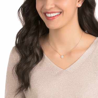 Una Angelic set, Round cut, White, 18K rose gold finish - Swarovski, 5725816