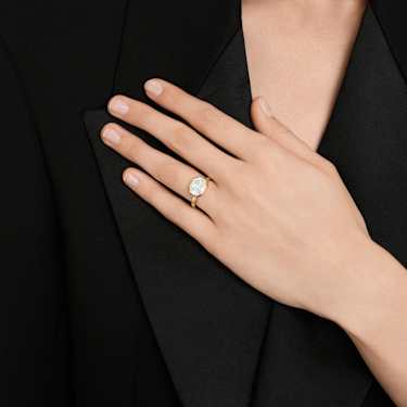 Anillo bisel Octagon, Diamantes creados en laboratorio (peso total de 3,0 quilates), Forma octagonal, Oro amarillo de 14 quilates - Swarovski, 5726515