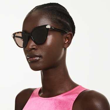 Sunglasses, Cat-eye shape, Brown - Swarovski, 5727240