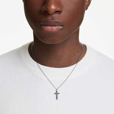 Insigne pendant, Cross, Gray, Ruthenium plated - Swarovski, 5727985