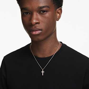 Insigne pendant, Cross, White, Rose gold-tone plated - Swarovski, 5727986