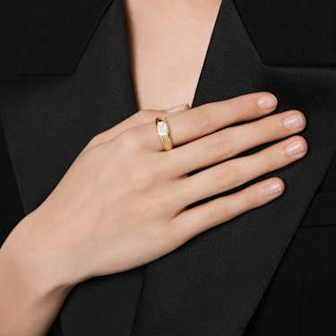 Octagon 戒指, 总重 1.0 克拉培育钻石, 八边形, 18K金（黄色） - Swarovski, 5728740
