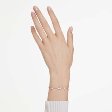 Constella Tennis 브레이슬릿, 크리스털 펄, 라운드 컷, 화이트, 로즈골드 톤 플래팅 - Swarovski, 5729505