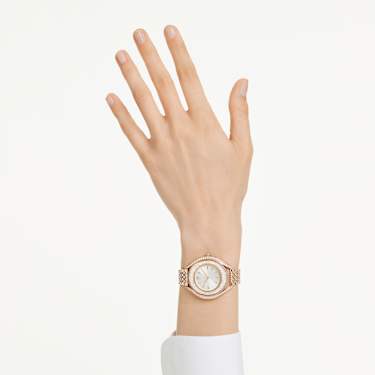 Crystalline aura นาฬิกา, Swiss Made, สร้อยข้อมือโลหะ, โทนโรสโกลด์, เคลือบโทนสีโรสโกลด์ - Swarovski, 5730140