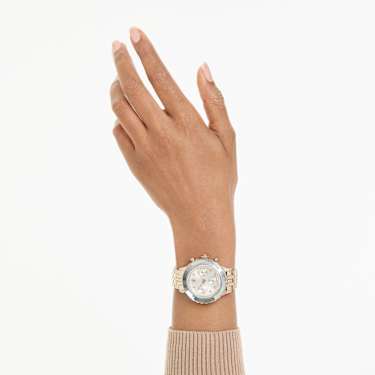 Ceas Octea chrono, Fabricat în Elveția, Brățară de metal, Nuanță aurie, Finisaj auriu de culoarea șampaniei - Swarovski, 5730194