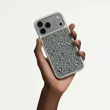Etui na smartfona High, Kryształy typu Flat Back, iPhone® 17 Pro Max, W odcieniu srebra - Swarovski, 5731145