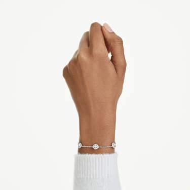 Una Angelic bracelet, Round cut, Double sided motifs, White, Rhodium plated - Swarovski, 5732272