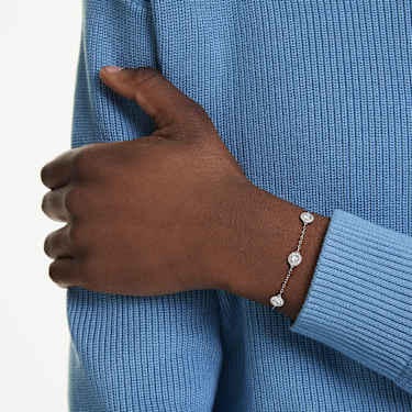 Una Angelic bracelet, Round cut, Double sided motifs, White, Rhodium plated - Swarovski, 5732272