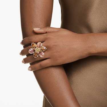 Idyllia Motivring, Blandade slipningar, Blomma, Flerfärgad, 18K guldfinish - Swarovski, 5732382