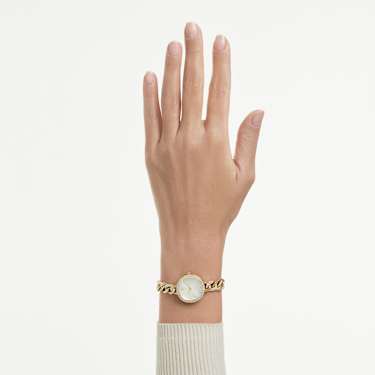 Cocktail round Uhr, Metallarmband, Goldfarben, Roségoldfarbenes Finish - Swarovski, 5732763