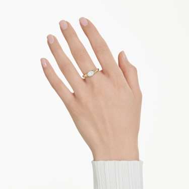 Dextera 戒指, 混合切割, 白色, 镀金色调 - Swarovski, 5732854