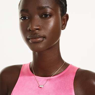 Verižica Mesmera, Srce, Bela, PVD zlatega odtenka - Swarovski, 5733475