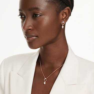 Mesmera set, Pear cut, Round cut, White, Rose gold-tone plated - Swarovski, 5733808