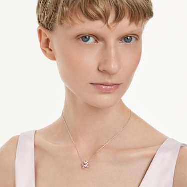 Pendentif Bella V, Taille ronde, Rose, Métal rhodié - Swarovski, 5734230