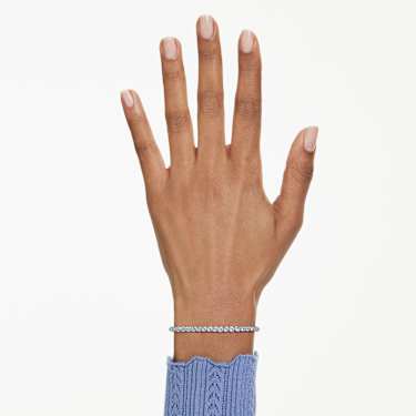 Imber Emily Tennisブレスレット, ラウンドカット, ブルー, ロジウム・プレーティング - Swarovski, 5734239