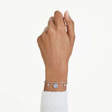 Bracelet Magic, Flocon de neige, Bleu, Métal rhodié - Swarovski, 5734244