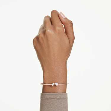 Mesmera bangle, Mixed cuts, White, Rose gold-tone plated - Swarovski, 5734247