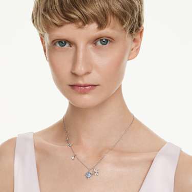 Symbolica pendant, Star, Blue, Rhodium plated - Swarovski, 5734252