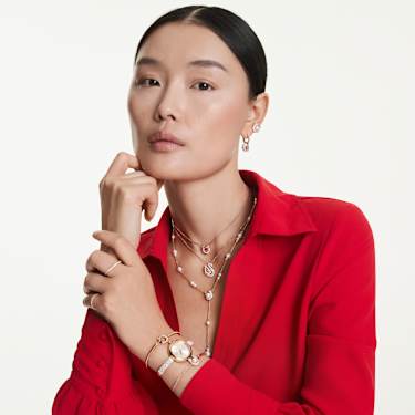 Sublima bangle watch, Swiss Made, Metal bracelet, Rose gold tone, Rose gold-tone finish - Swarovski, 5734633