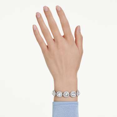 Una Angelic bracelet, White, Rhodium plated - Swarovski, 5735343