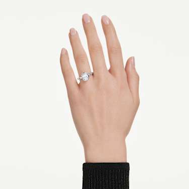 Anel com bisel Octagon, Diamantes criados em laboratório 2.0 ct tw, Modelo octagonal, Ouro branco de 18 quilates - Swarovski, 5735716