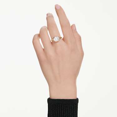 Eternity bezel ring, Lab-grown diamonds 1.0 ct tw, Octagon shape, 18K yellow gold - Swarovski, 5735720