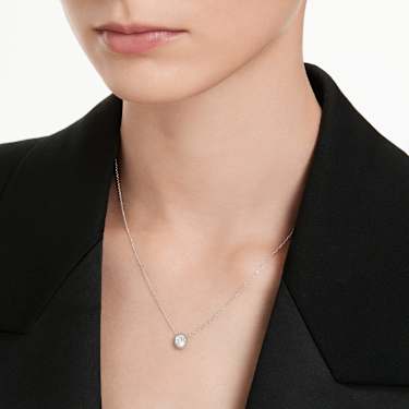 Octagon pendant, Lab-grown diamonds 0.5 ct tw, Octagon shape, 18K white gold - Swarovski, 5735724