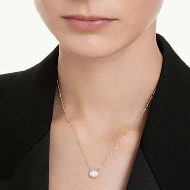 Octagon จี้สร้อยคอ, เพชรสังเคราะห์ 1.0 กะรัต, ทรงแปดเหลี่ยม, ทองคำ 18K - Swarovski, 5735725