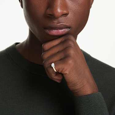 Dextera リング, ミックスカット, ホワイト, ゴールドトーン・プレー