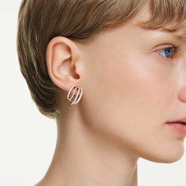 Hyperbola clip earrings, Mixed cuts, White, Mixed metal finish - Swarovski, 5736946