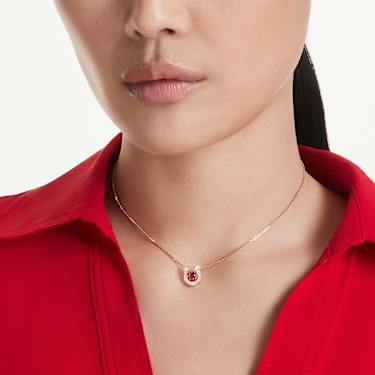 Symbolica ペンダント, ラウンドカット, パヴェ, 蹄鉄, レッド, 18K
