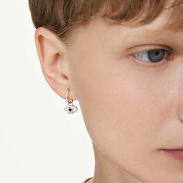 Symbolica drop earrings, Eye, Multicolored, Rose gold-tone plated - Swarovski, 5736982