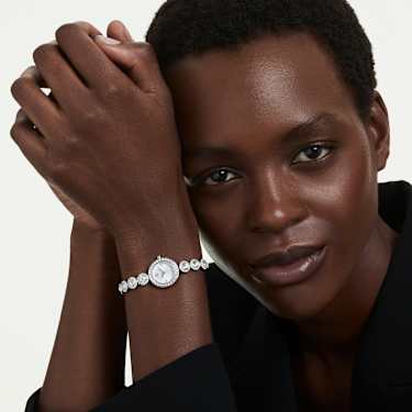 Ceas Una Angelic, Brățară cu cristale, Nuanță argintie, Oțel inoxidabil - Swarovski, 5737038