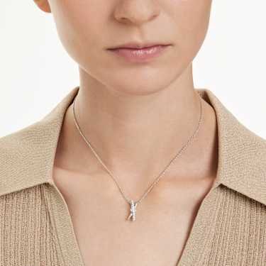 Hyperbola pendant, Round cut, White, Rhodium plated - Swarovski, 5737064