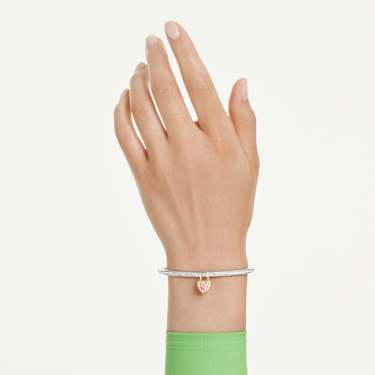 Idyllia 뱅글, 믹스 컷, 하트, 핑크, 믹스 메탈 피니시 - Swarovski, 5737266