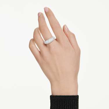 Sublima ring, White, Rhodium plated - Swarovski, 5737595