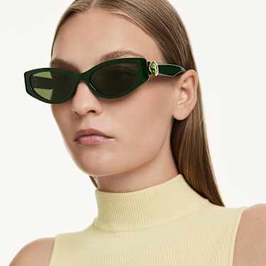 Sunglasses, Cat-eye shape, SK6045, Green - Swarovski, 5737917