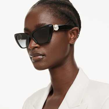 Sunglasses, Cat-Eye shape, SK6047, Black - Swarovski, 5737919
