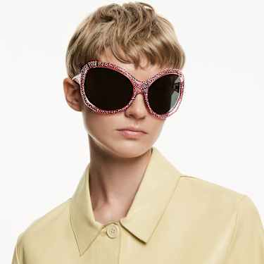 Sunglasses, Oversized, Cat-eye shape, SK6052, Pink - Swarovski, 5738137