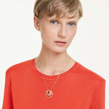 Naszyjnik Hyperbola, Szlif okrągły, Biały, Powłoka w odcieniu złota - Swarovski, 5740410