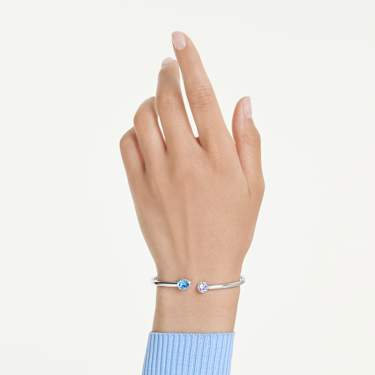 Bracciale rigido Chroma, Taglio misto, Multicolore, Placcato rodio - Swarovski, 5741780