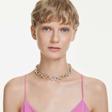 Dextera 네크리스, 라운드 컷, 체인, 화이트, 믹스 메탈 피니시 - Swarovski, 5741795