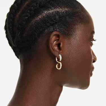 Boucles d'oreilles Dextera, Taille ronde, Blanches, Finition mix de métal - Swarovski, 5741796