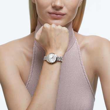 Relógio Attract, Fabrico suíço, Pulseira de metal, Dourado, Acabamento em champanhe dourado - Swarovski, 5742481