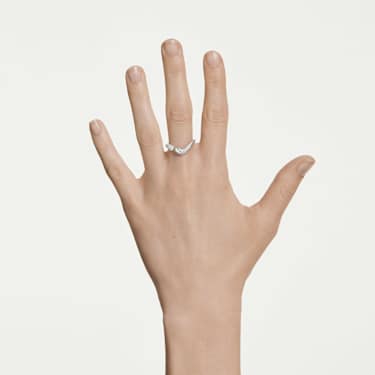 Swarovski Classica open ring, Round cut, White, Sterling silver - Swarovski, 5742583