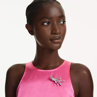 Matrix pendant and brooch, Mixed cuts, Bouquet, Multicolored, Ruthenium plated - Swarovski, 5742674