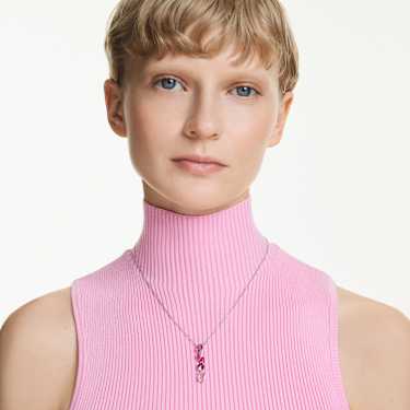 Pingente Gema, Combinação de lapidações, Rosa, Lacado a ródio - Swarovski, 5742882