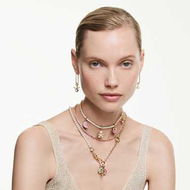 Idyllia ネックレス, クリスタル・パール, ホワイト, 18Kゴールド